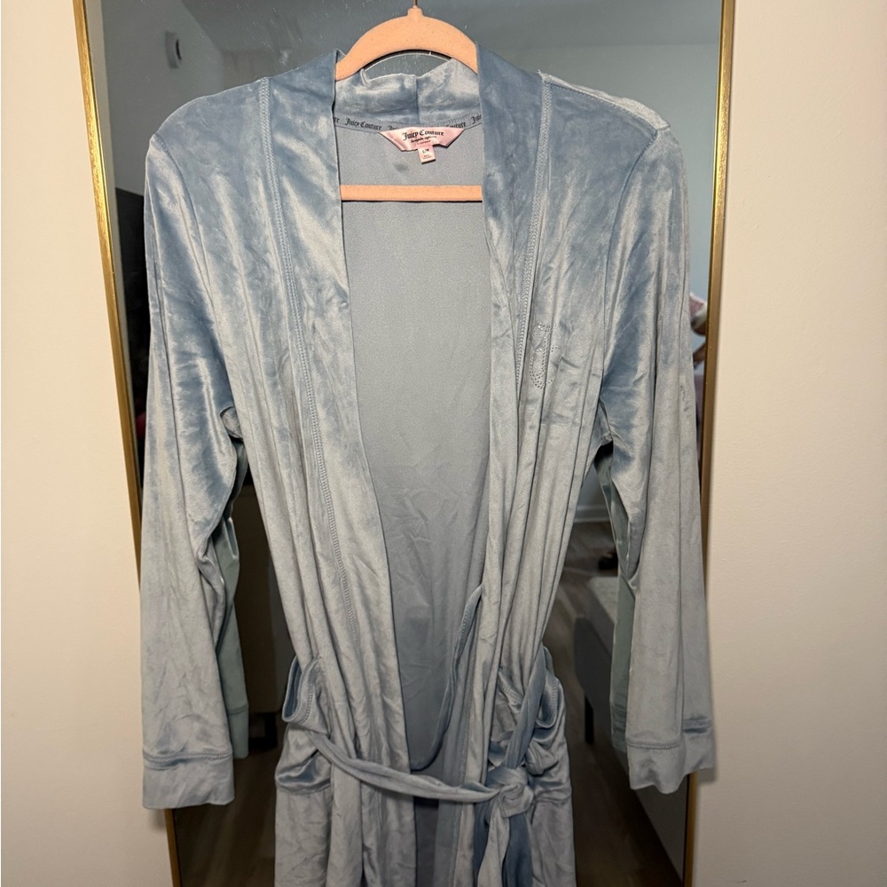 Juicy Couture Light Blue Velvet Robe